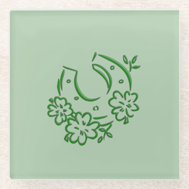 Dessous-de-verre En Verre Horseshoe irlandais (Devant)