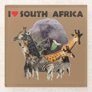 Dessous-de-verre En Verre I Heart South Africa Wildlife Collage