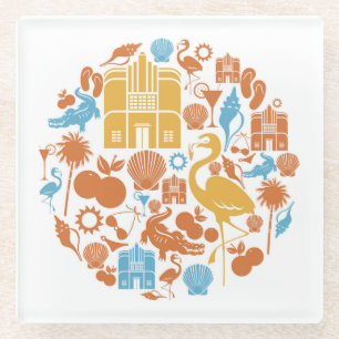 Dessous-de-verre En Verre Icônes de la Floride