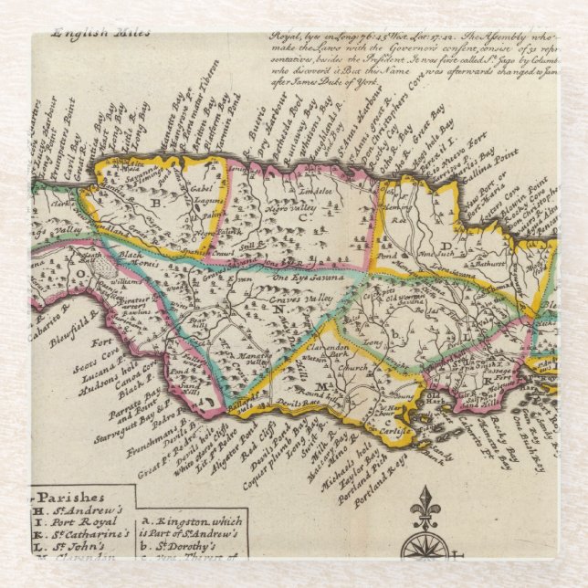 Dessous-de-verre En Verre Île de la Jamaïque (Devant)