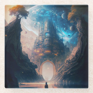 Dessous-de-verre En Verre Imaginaire futuriste Château Dessous de verre de v