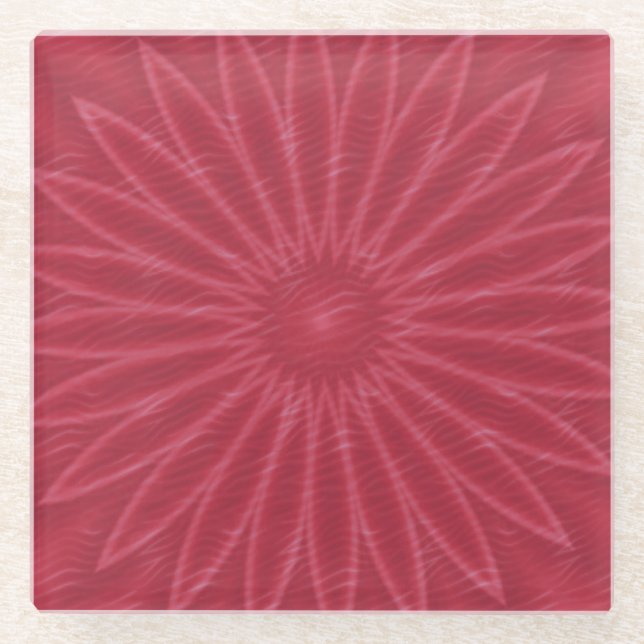 Dessous-de-verre En Verre Impression de fleur rose foncé vibrant (Devant)