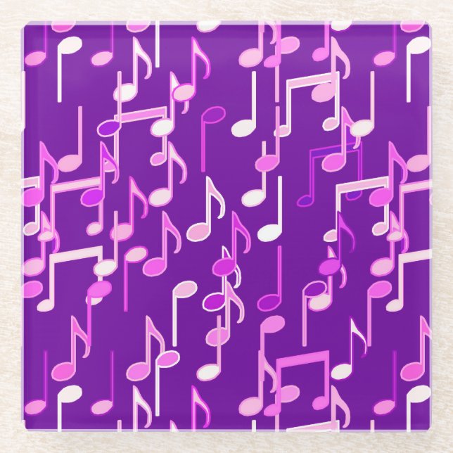 Dessous-de-verre En Verre Impression musicale - violet violet, multi (Devant)