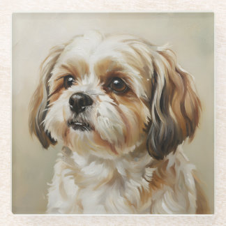 Dessous-de-verre En Verre Impressionist Shih Tzu Art Coaster