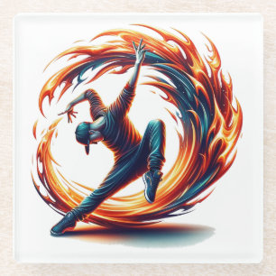 Dessous-de-verre En Verre Incendie De Rue Avec Énergie Urbaine