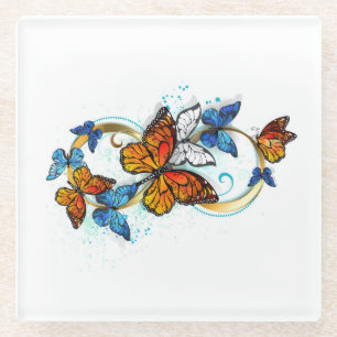Dessous-de-verre En Verre Infinité de papillons monarques