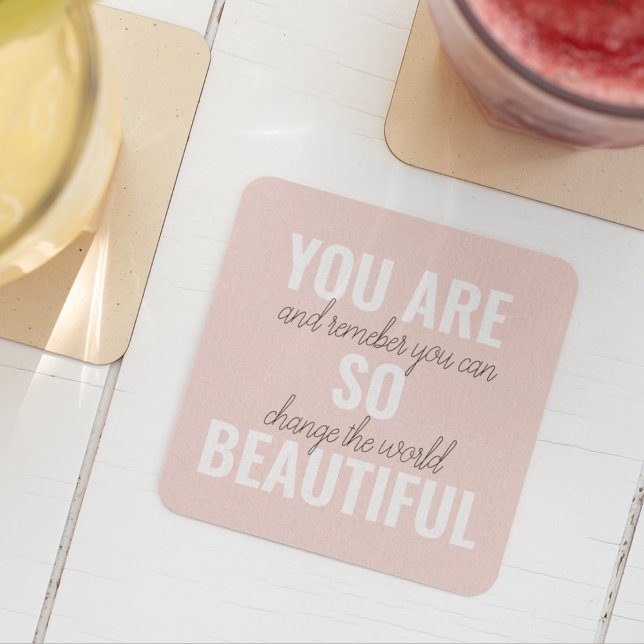Dessous-de-verre En Verre Inspiration Vous Êtes Si Belle Citation Positive (Créateur téléchargé)