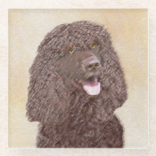 Dessous-de-verre En Verre Irish Water Spaniel Peinture - Original Dog Art