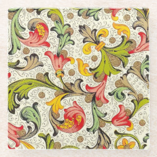 Dessous-de-verre En Verre Italien Florentine Plats Motif