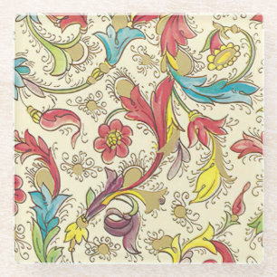 Dessous-de-verre En Verre Italien Florentine Plats Motif