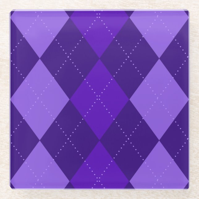 Dessous-de-verre En Verre Jacquard Amethyst Purple (Devant)