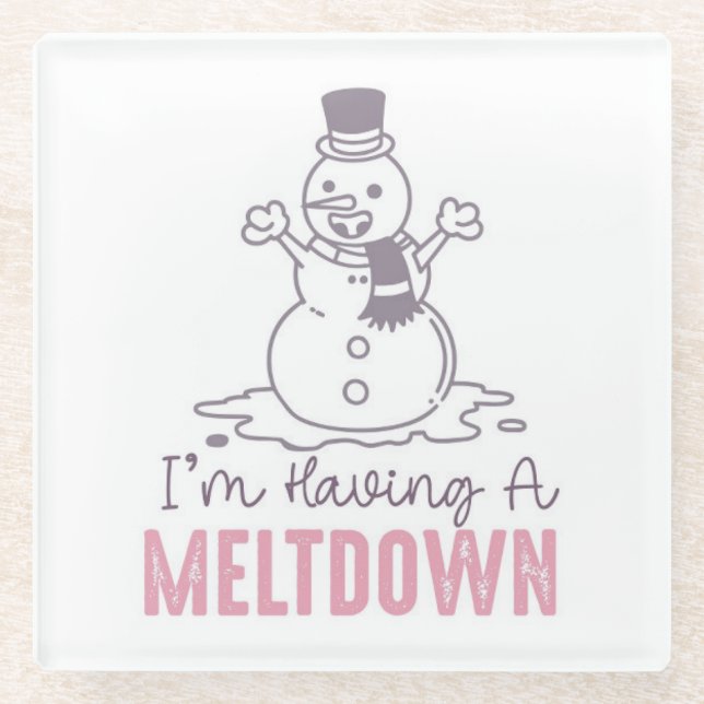 Dessous-de-verre En Verre J'ai une fonte - Drôle Snowman Design (Devant)