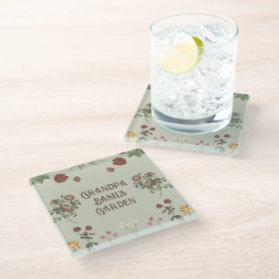 Dessous-de-verre En Verre Jardin vintage Floral Personnalisé