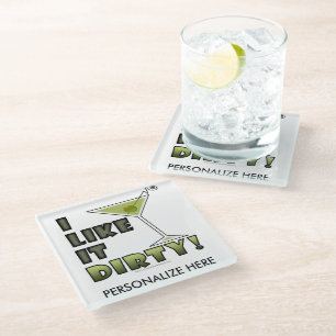Dessous-de-verre En Verre JE L'AIME SALE ! Humour sale de cocktail de