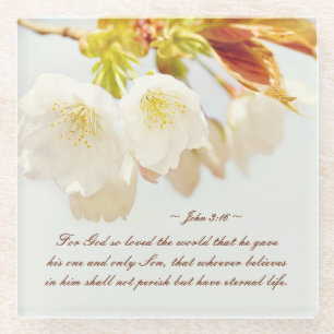 Dessous-de-verre En Verre Jean 3:16 Dieu a tant aimé le monde, Écriture