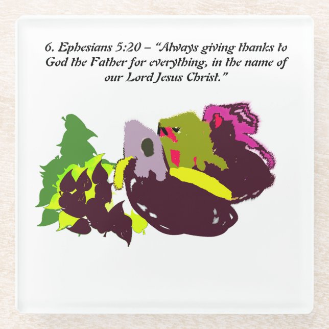 Dessous-de-verre En Verre Jésus merci (Devant)