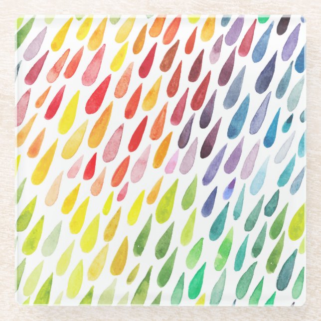 Dessous-de-verre En Verre Jeu d'éclaboussures couleur aquarelle (Devant)