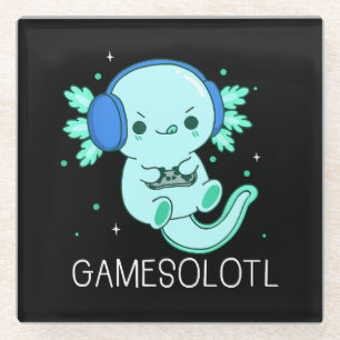 Dessous-de-verre En Verre Jeux mignons Axolotl Salamandre mexicaine Joueur
