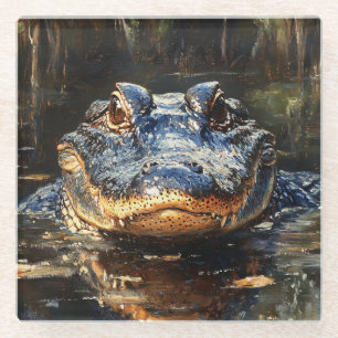 Dessous-de-verre En Verre Joli Alligator en Floride Everglades Peinture