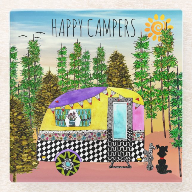 Dessous-de-verre En Verre Joli et joli Trivet de Camper (Devant)