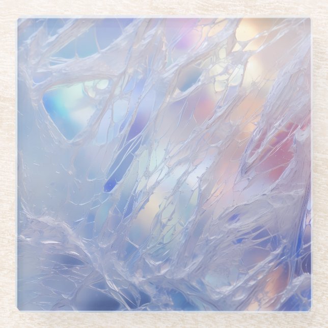 Dessous-de-verre En Verre Joli Pastel Ice Shard Effet Motif (Devant)