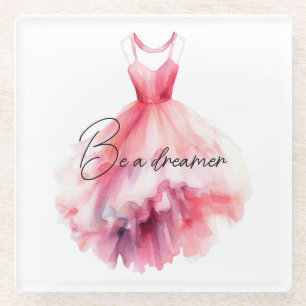 Dessous-de-verre En Verre Joli Rêveur Rosé