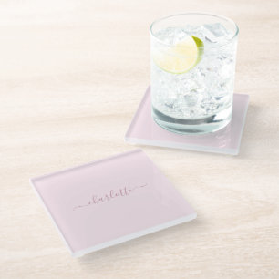 Dessous-de-verre En Verre Joli rose et blanc doux