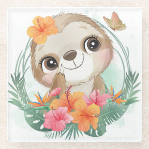 Dessous-de-verre En Verre Jolie Sloth