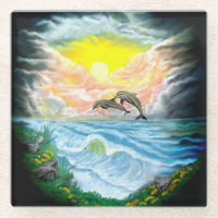 Jouer aux dauphins sous le soleil