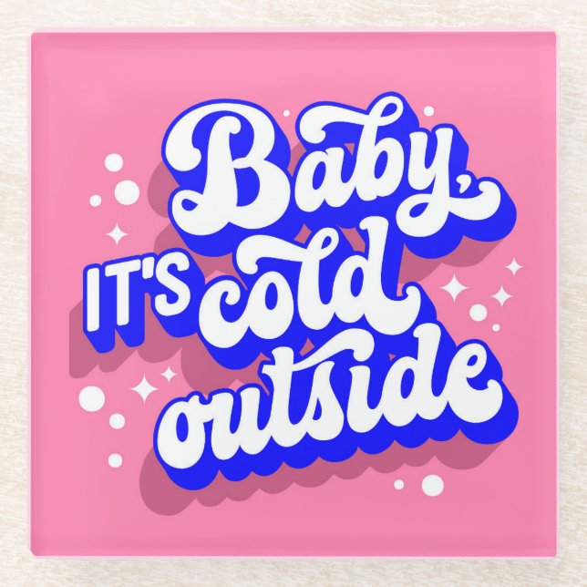 Dessous-de-verre En Verre Jouer bébé, c’est froid en hiver (Devant)