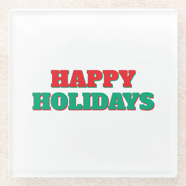 Dessous-de-verre En Verre Joyeuses Fêtes Joyeux Noël Période de Vacances (Devant)