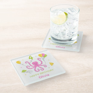 Dessous-de-verre En Verre Joyeux anniversaire de poulpe