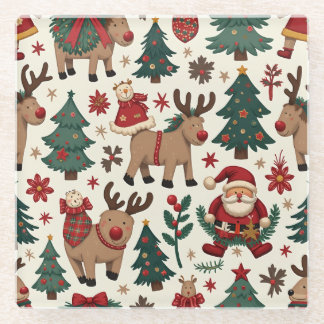 Dessous-de-verre En Verre Joyeux Dessous de verre de Noël