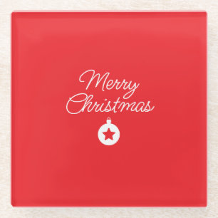 Dessous-de-verre En Verre Joyeux Noël classique unique minimaliste simple