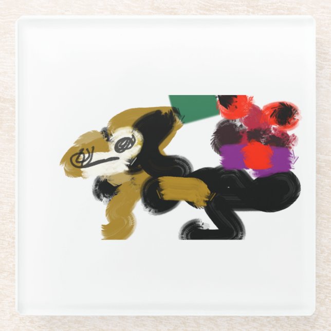 Dessous-de-verre En Verre king charles spaniel (Devant)