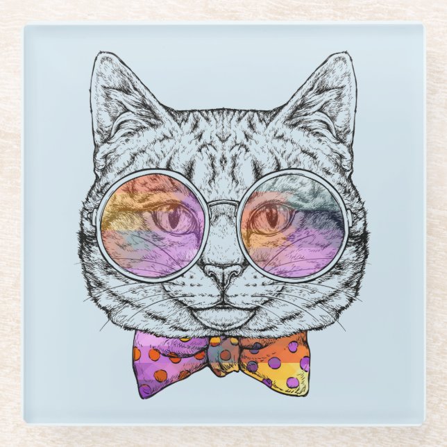 Dessous-de-verre En Verre Kitty sage KAT (Devant)