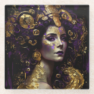 Dessous-de-verre En Verre Klimt Inspiré Queen Goddess Dessous de verre en ve