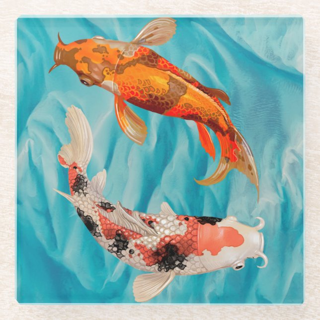Dessous-de-verre En Verre Koi Fish (Devant)