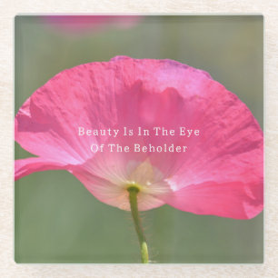 Dessous-de-verre En Verre La beauté est Coquelicot d'Islande rose (photograp