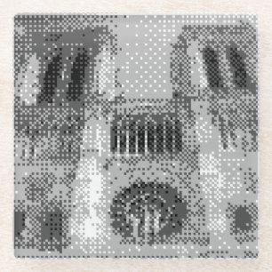 Dessous-de-verre En Verre la cathédrale pixel art notre-dôme