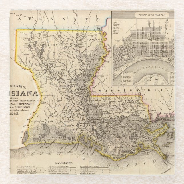 Dessous-de-verre En Verre La Louisiane 4 (Devant)