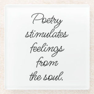 Dessous-de-verre En Verre La poésie stimule le Dessous de verre de verre