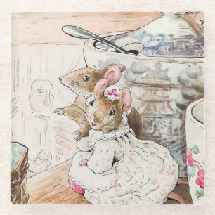 Dessous-de-verre En Verre "La souris écoutée au talon" par Beatrix Potte