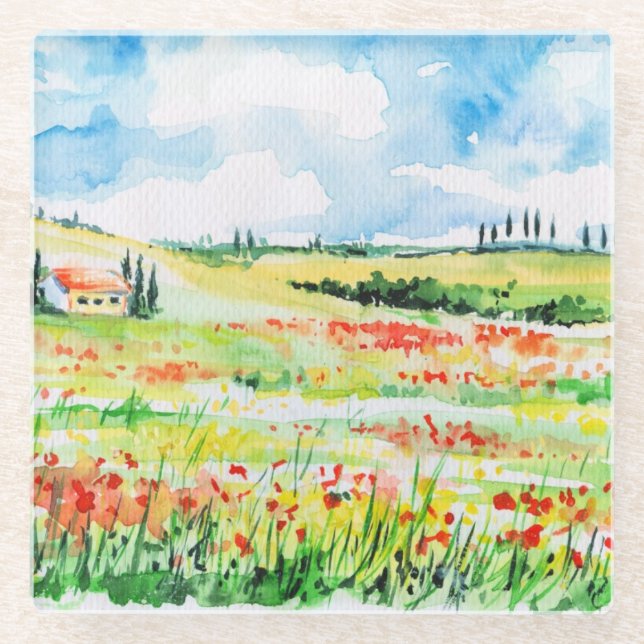 Dessous-de-verre En Verre La Toscane (Devant)