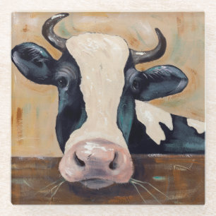 Dessous-de-verre En Verre La vie de ferme - Gunther la vache