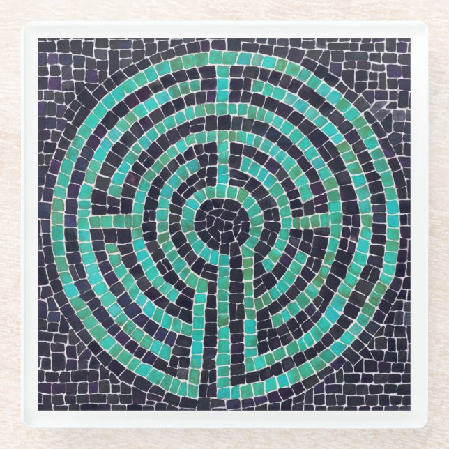 Dessous-de-verre En Verre LABYRINTH III Dessous de verre en verre - blanc (Devant)