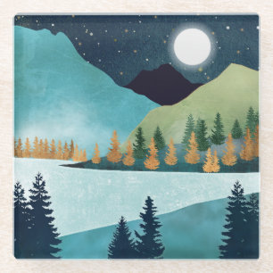 Dessous-de-verre En Verre Lac Moonrise