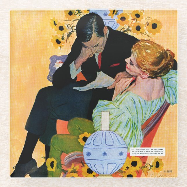 Dessous-de-verre En Verre L'Amour Mort Lentement (Devant)