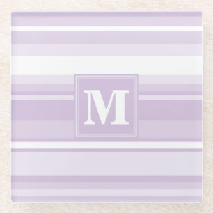 Dessous-de-verre En Verre Landes violettes de chardon monogramme