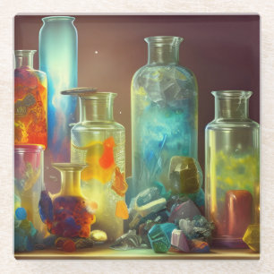 Dessous-de-verre En Verre L'art de l'Imaginaire de travail de l'alchimiste